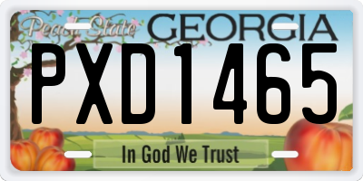 GA license plate PXD1465