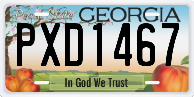 GA license plate PXD1467