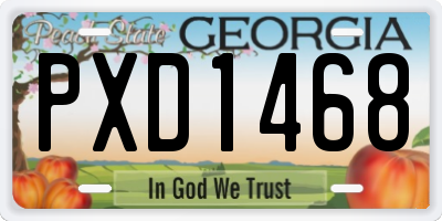 GA license plate PXD1468