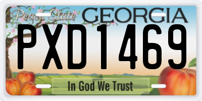 GA license plate PXD1469