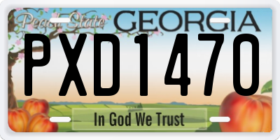 GA license plate PXD1470
