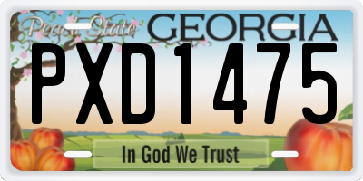 GA license plate PXD1475
