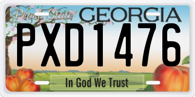 GA license plate PXD1476