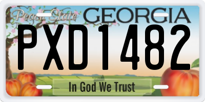 GA license plate PXD1482