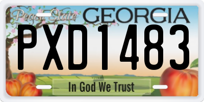 GA license plate PXD1483