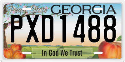 GA license plate PXD1488