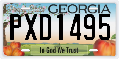 GA license plate PXD1495