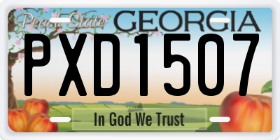 GA license plate PXD1507