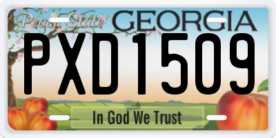 GA license plate PXD1509