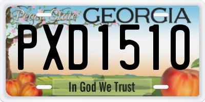 GA license plate PXD1510