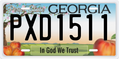 GA license plate PXD1511