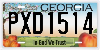 GA license plate PXD1514