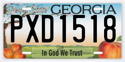 GA license plate PXD1518