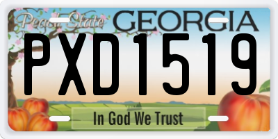 GA license plate PXD1519