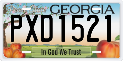 GA license plate PXD1521