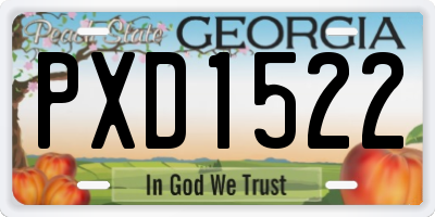 GA license plate PXD1522