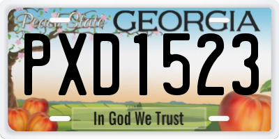 GA license plate PXD1523