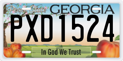 GA license plate PXD1524