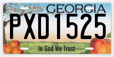 GA license plate PXD1525