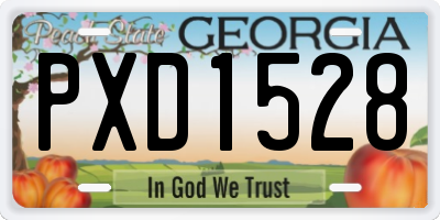 GA license plate PXD1528