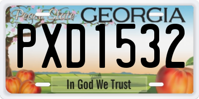 GA license plate PXD1532