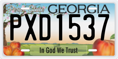 GA license plate PXD1537
