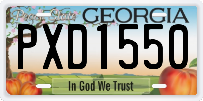 GA license plate PXD1550