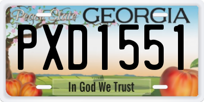 GA license plate PXD1551