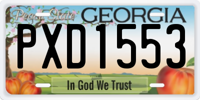 GA license plate PXD1553