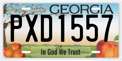 GA license plate PXD1557
