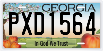 GA license plate PXD1564