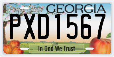 GA license plate PXD1567