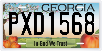 GA license plate PXD1568