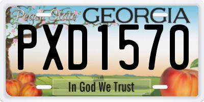 GA license plate PXD1570