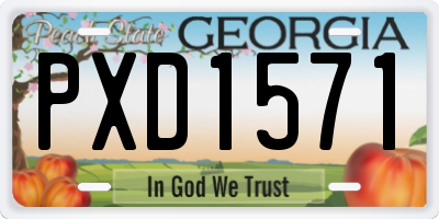 GA license plate PXD1571