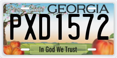 GA license plate PXD1572