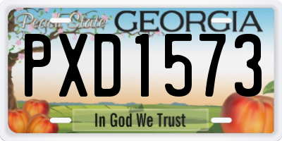 GA license plate PXD1573