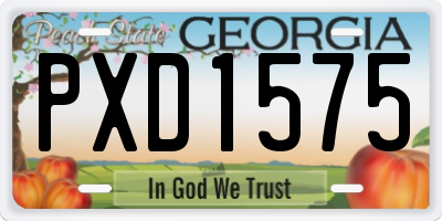 GA license plate PXD1575