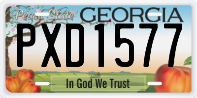 GA license plate PXD1577