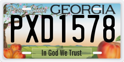 GA license plate PXD1578