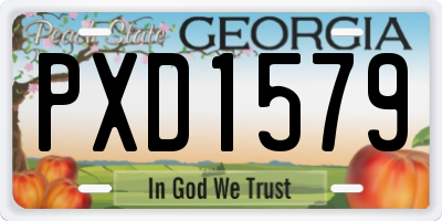 GA license plate PXD1579