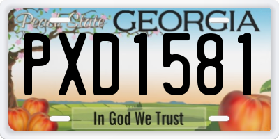 GA license plate PXD1581