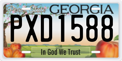 GA license plate PXD1588