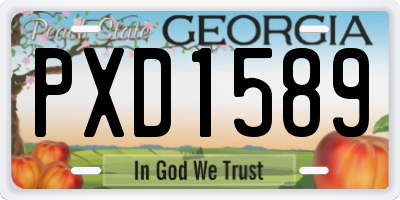 GA license plate PXD1589