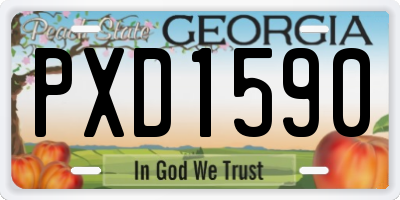 GA license plate PXD1590