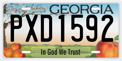 GA license plate PXD1592