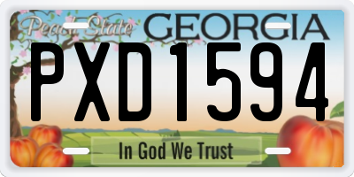GA license plate PXD1594