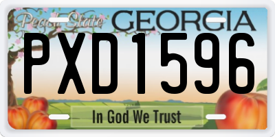 GA license plate PXD1596