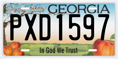 GA license plate PXD1597