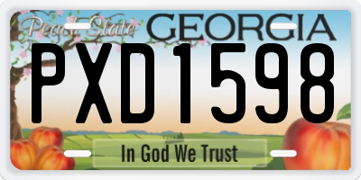 GA license plate PXD1598